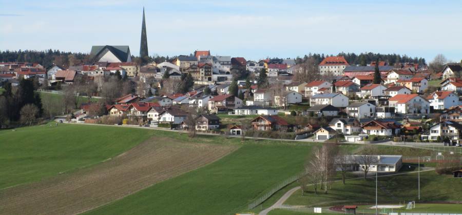 Ansicht Wegscheid von Süden, Bebauungsitutation